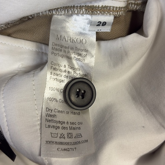 MARKOO Flap Over Trouser Pant Tan Size 28 - Picture 6 of 6